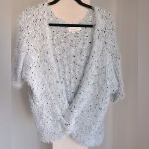Faux fur knit wrap cardigan from Anthropologie